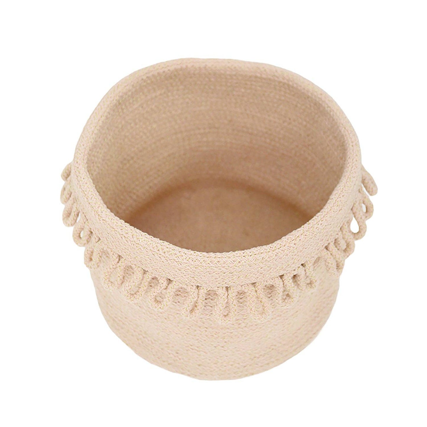 Panier de rangement en corde de coton avec finition "pétales" LOUNA