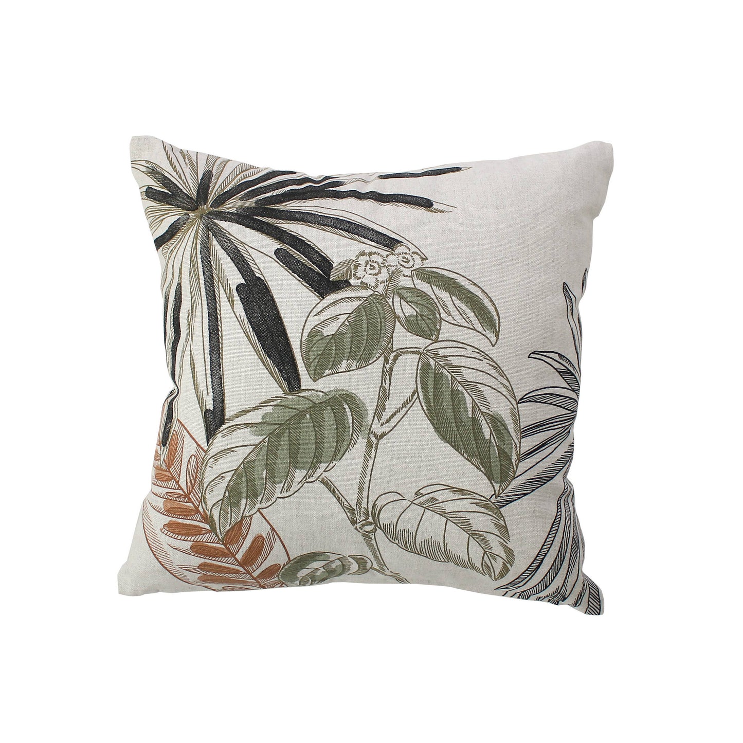 Coussin carré à motif, 40x40cm, Déhoussable, Jungle Tropical