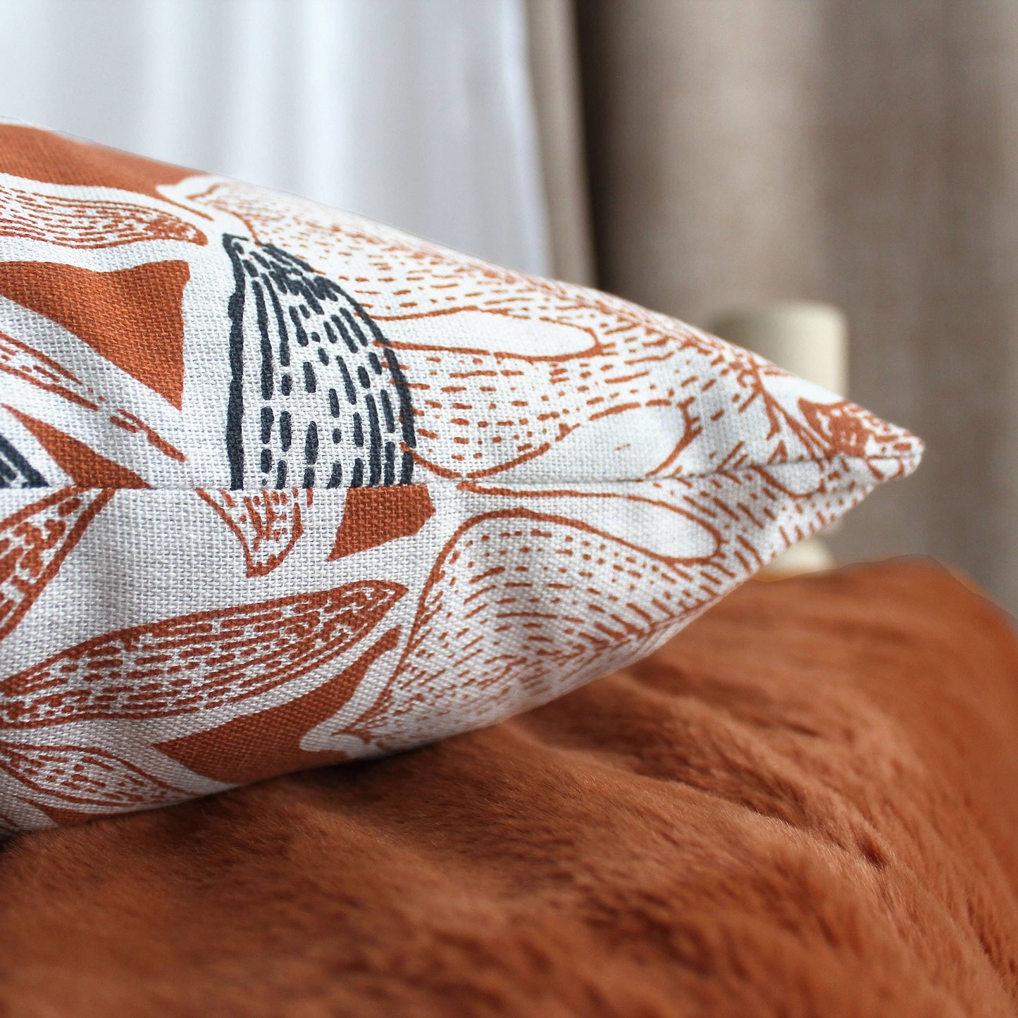 Coussin déhoussable, 40x40cm, Motif Tropical, Casamance