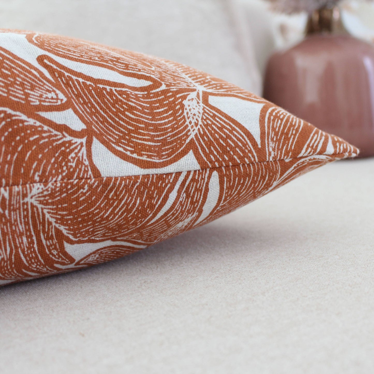 Coussin déhoussable, 40x40cm, Motif Tropical, Casamance