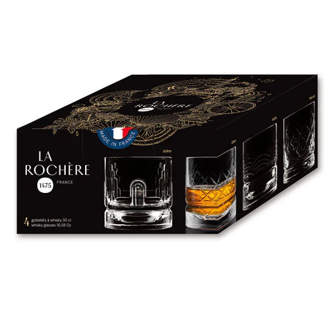 Coffret 4 gobelets à Whisky DANDY 30cl - La Rochère