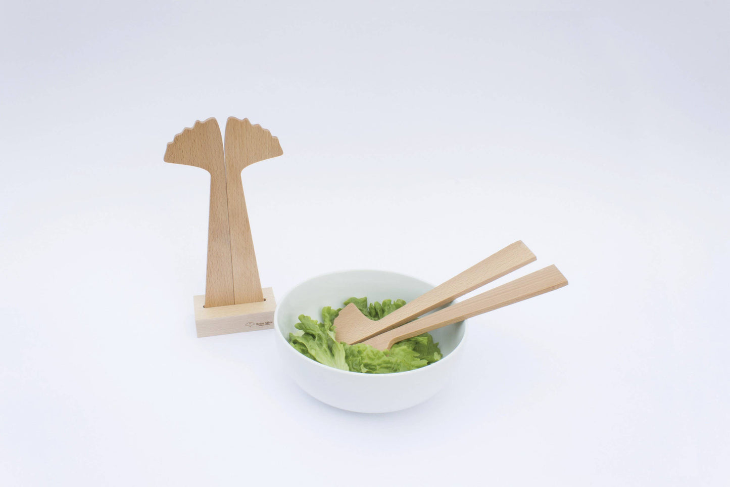 Couverts à salade (made in France) en bois de Hêtre - Ginkgo