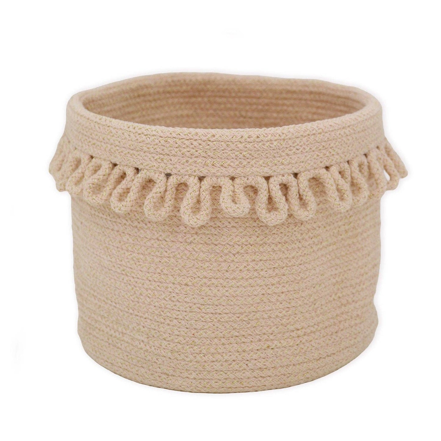 Panier de rangement en corde de coton avec finition "pétales" LOUNA