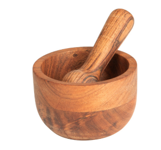 Mortier en Acacia d 12cm