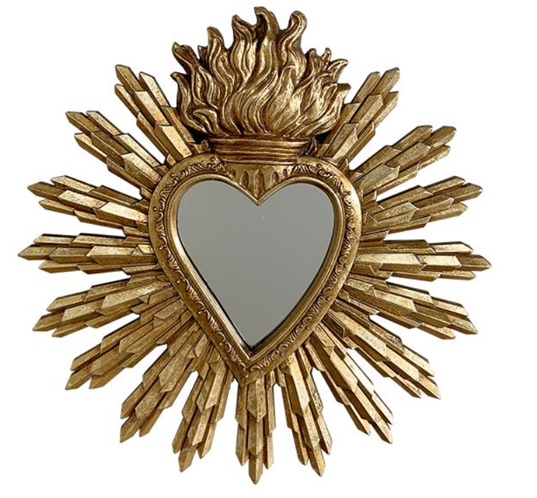 Déco Miroir Ex Voto Coeur Soleil