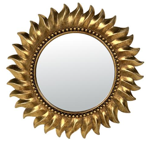 Miroir Soleil Doré diam 18