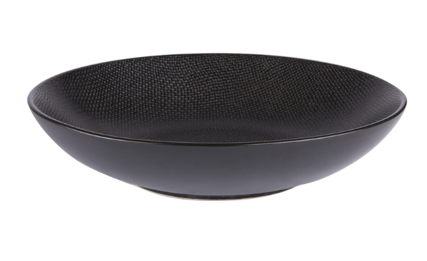 Grande assiette creuse Vesuvio noir 25 cm