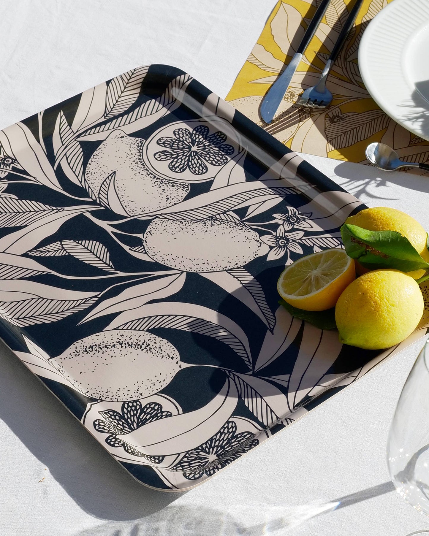 Plateau rectangulaire "Citrons" - 30x40 cm
