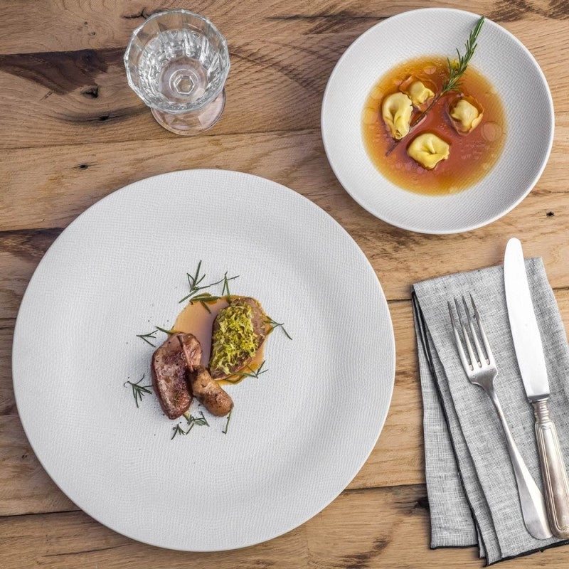 Assiette plate VESUVIO blanc - Table Passion