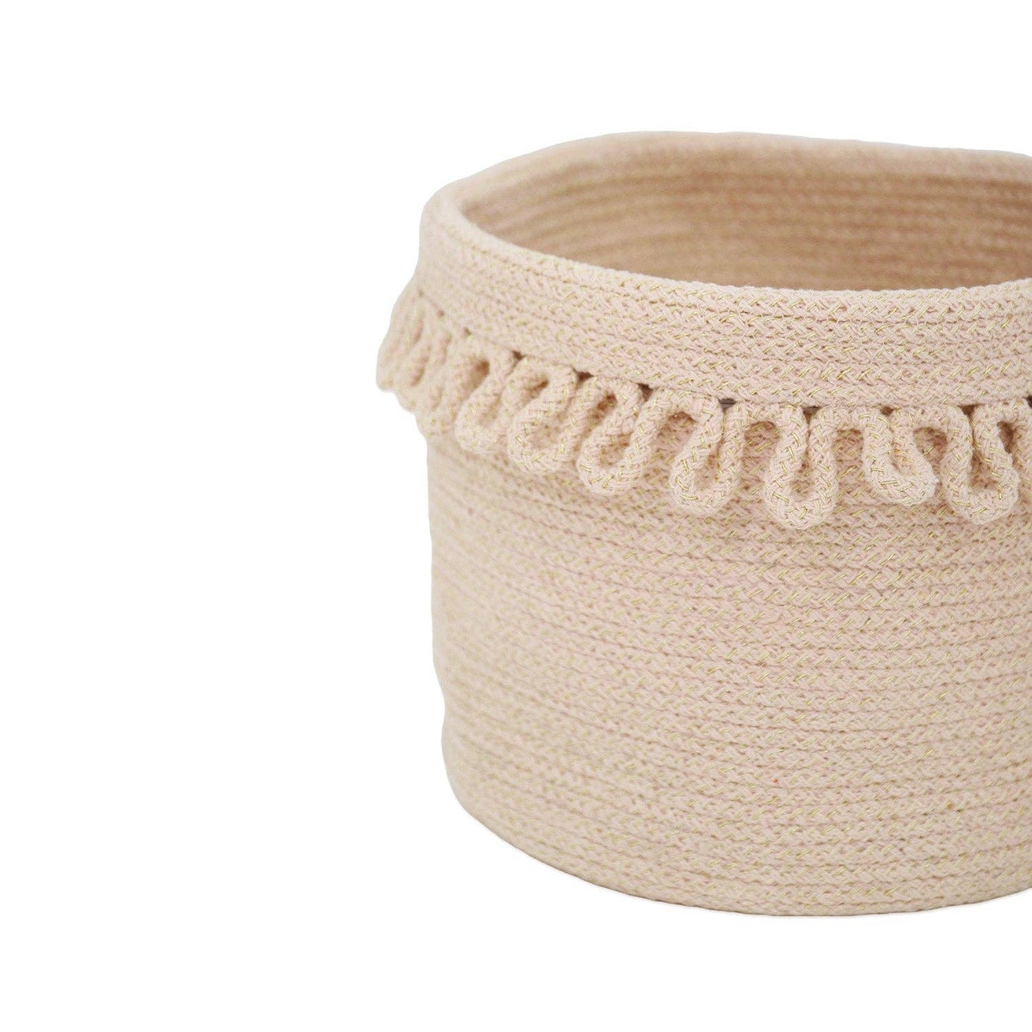 Panier de rangement en corde de coton avec finition "pétales" LOUNA