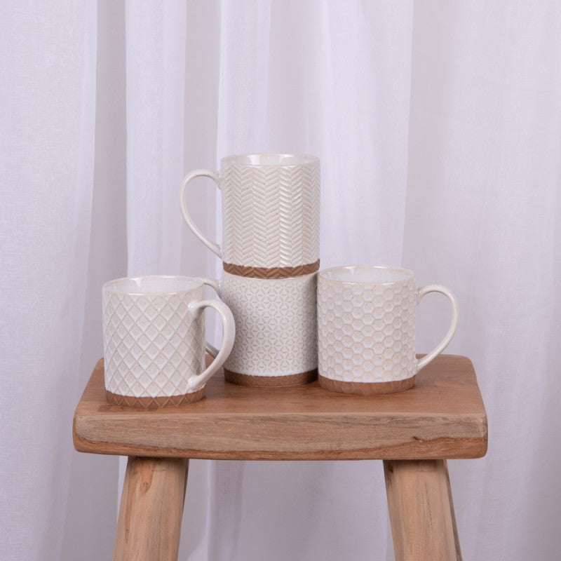 Coffret de 4 mugs Jaspe 35 cl - Table Passion