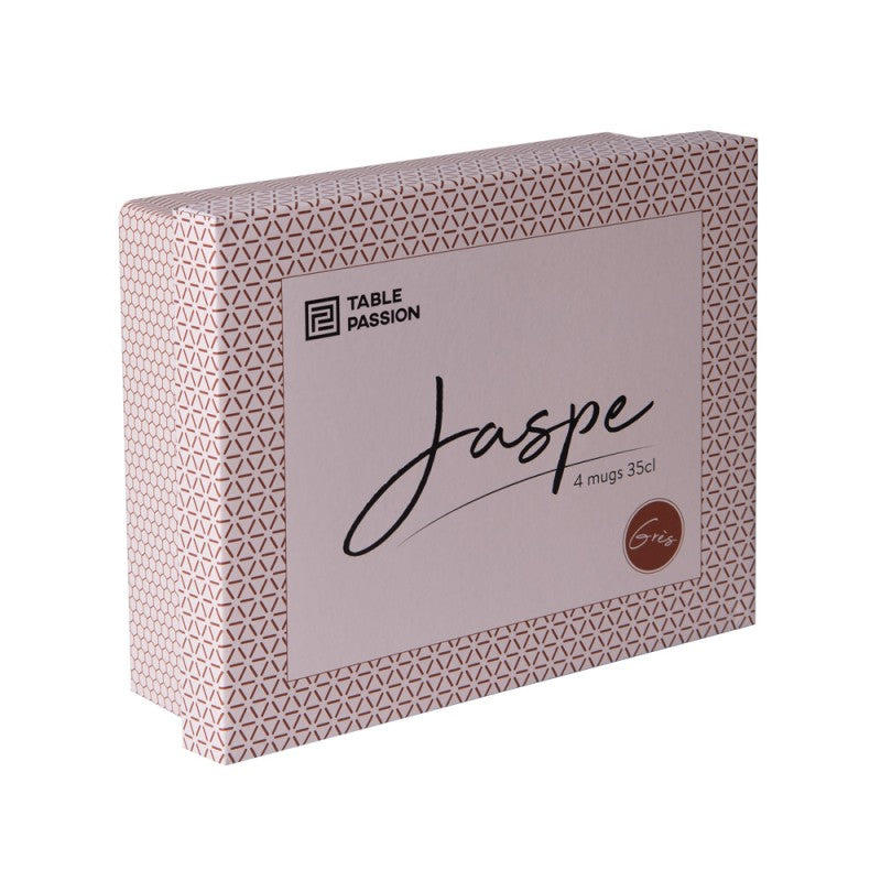 Coffret de 4 mugs Jaspe 35 cl - Table Passion