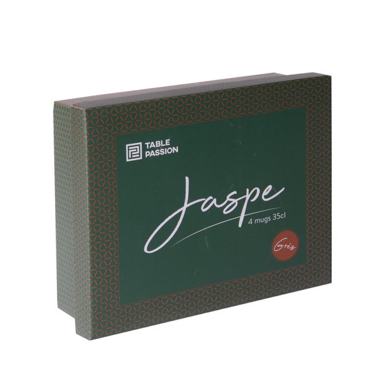 Coffret de 4 mugs Jaspe 35 cl - Table Passion