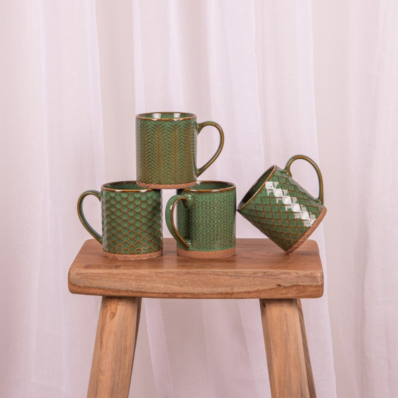 Coffret de 4 mugs Jaspe 35 cl - Table Passion