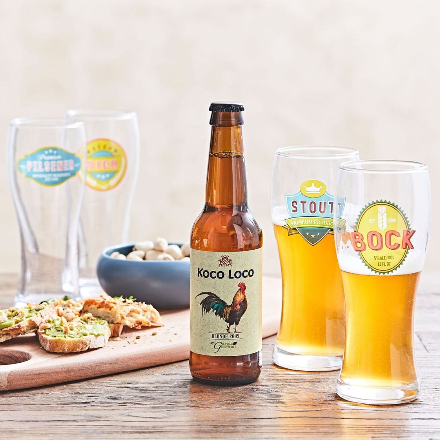 Coffret de 4 chopes de biere 50cl en verre