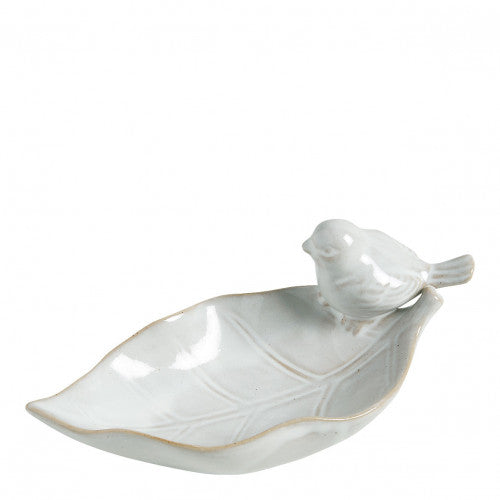 Coupelle Oiseau en grès blanc - Mathilde M
