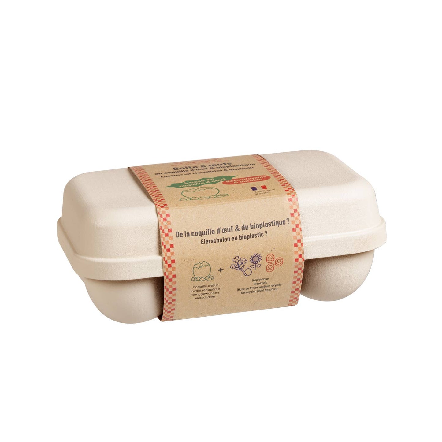 Boîte à 6 œufs en coquille d'œuf