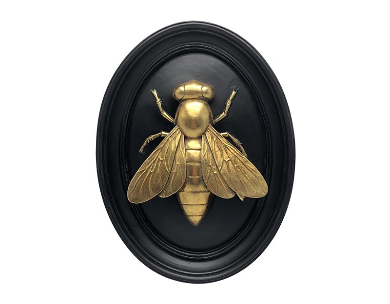 Décoration murale abeille noir et doré