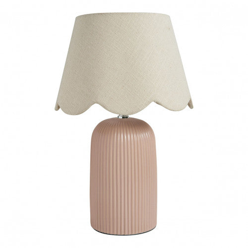 Lampe à poser Sibylle en céramique rose - Mathilde M