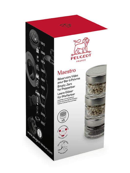 3 réservoirs vides pour moulin à poivre et à sel MAESTRO - PEUGEOT