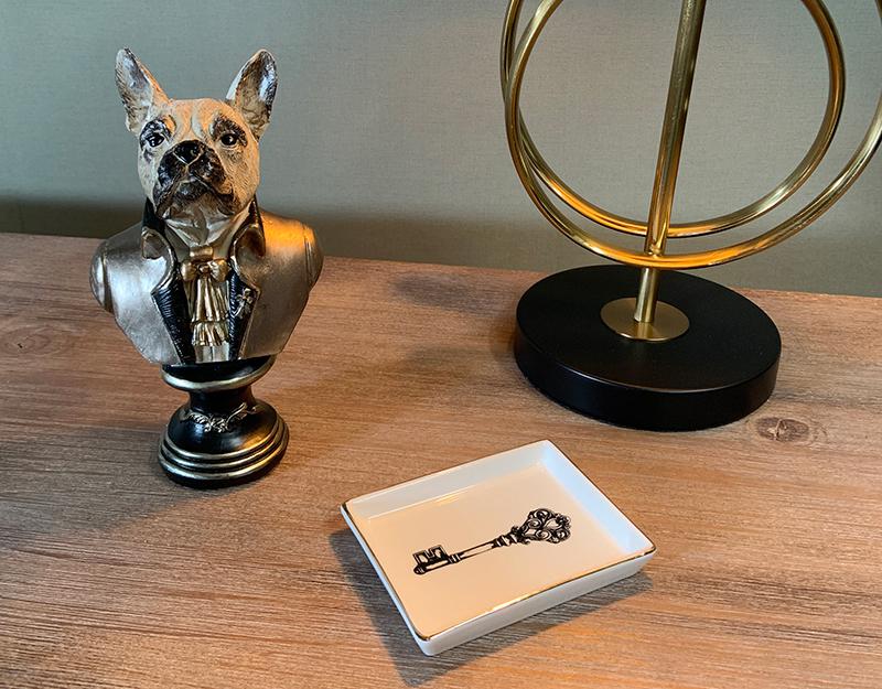 Statue buste chien