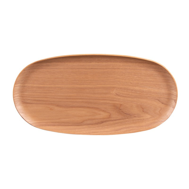 Plateau ovale bois naturel
