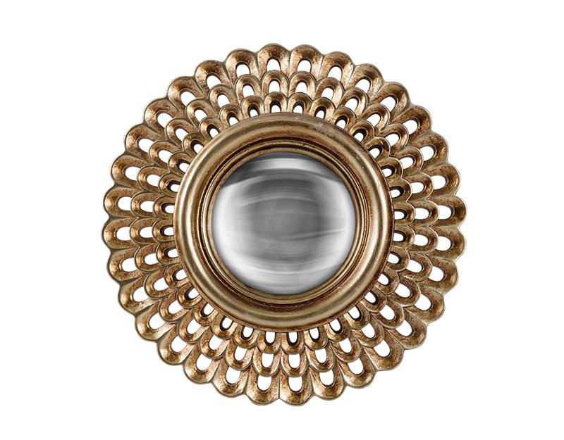 Miroir Cléa convexe doré 21.5 cm
