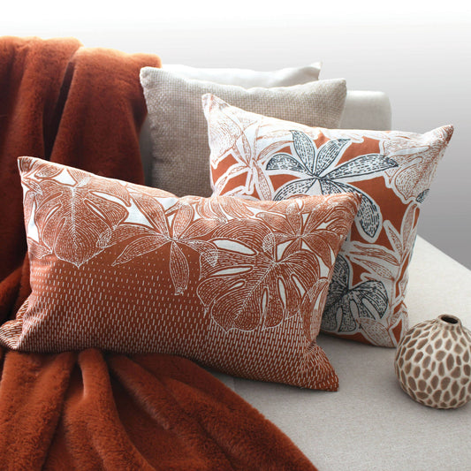 Coussin déhoussable, 30x50cm, Motif Tropical, Casamance