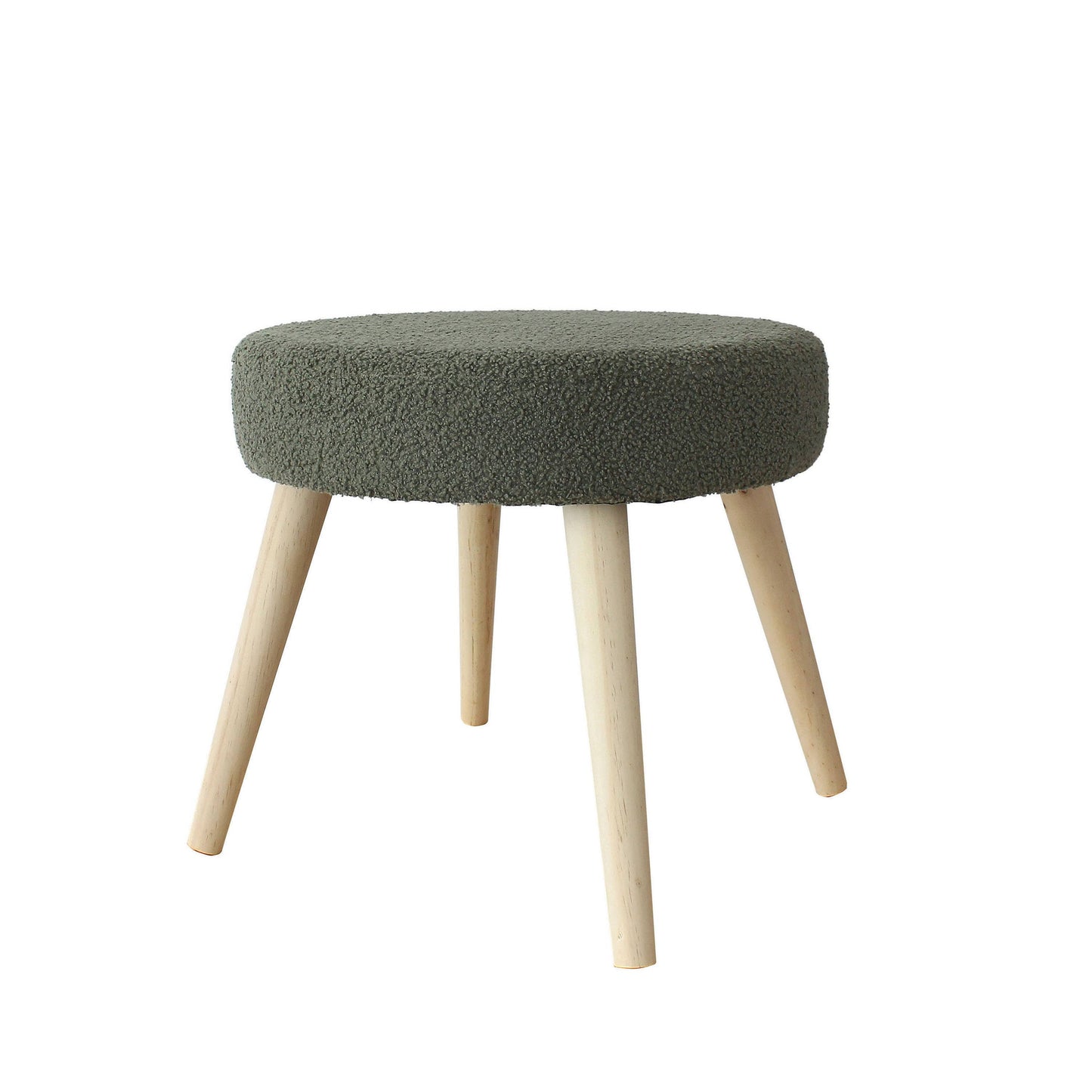 Tabouret Rond Scandinave, 45x40cm, Bois, Collection Lodge