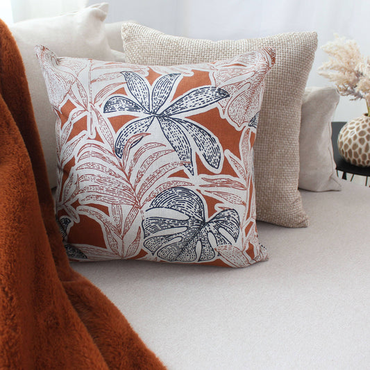 Coussin déhoussable, 40x40cm, Motif Tropical, Casamance