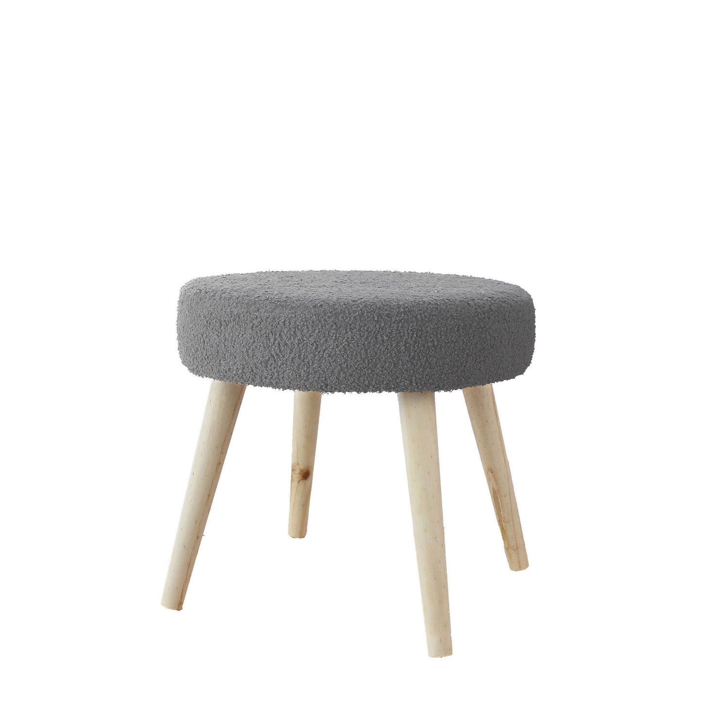 Tabouret Rond Scandinave, 45x40cm, Bois, Collection Lodge