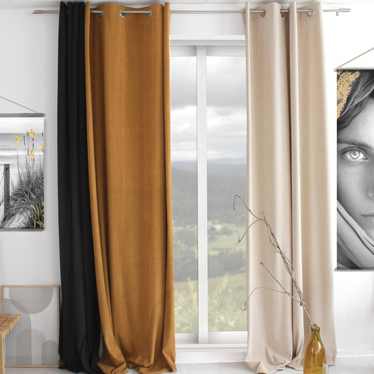 Rideau à Œillets, 140x260cm, Velours, Collection Câlin