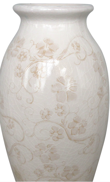 Vase céramique motifs beige