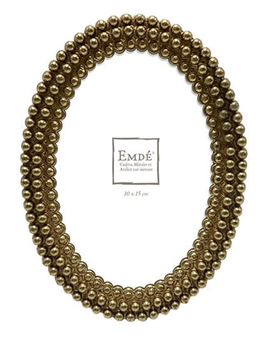 Cadre Ovale Perles 10 x 15 cm