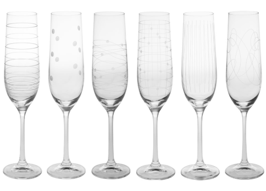 Coffret de 6 flûtes à champagne Graphik 19 cl