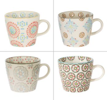 Coffret de 4 tasses Bohème 30 cl
