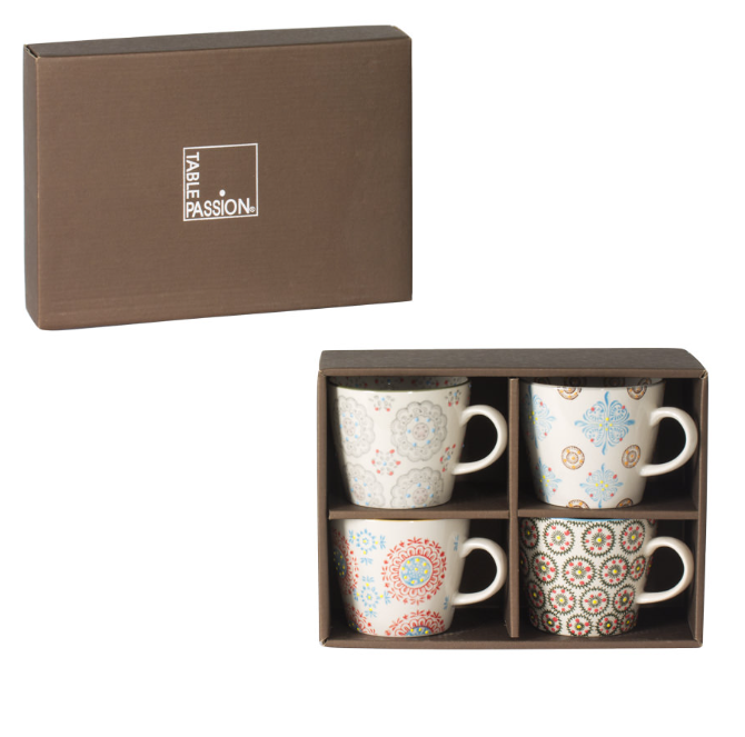 Coffret de 4 tasses Bohème 30 cl