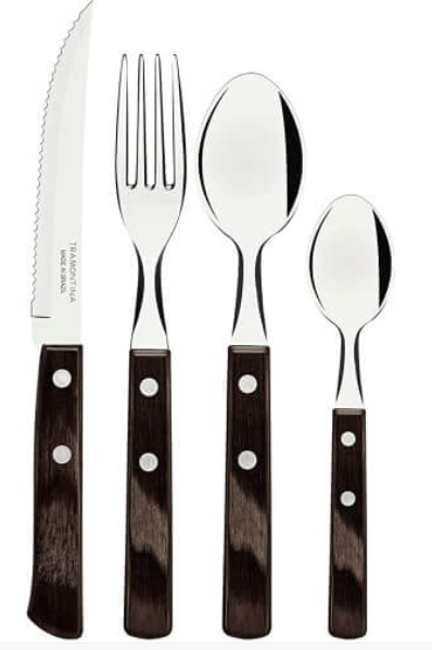 Ménagère 24 pièces en polybois et inox de Tramontina