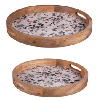 Plateau rond Champêtre en manguier 35 et 40 cm