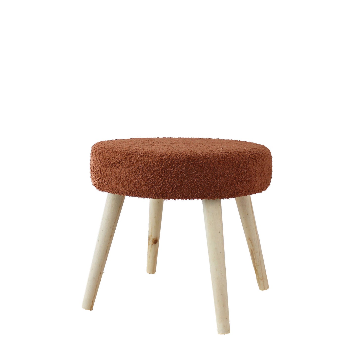 Tabouret Rond Scandinave, 45x40cm, Bois, Collection Lodge