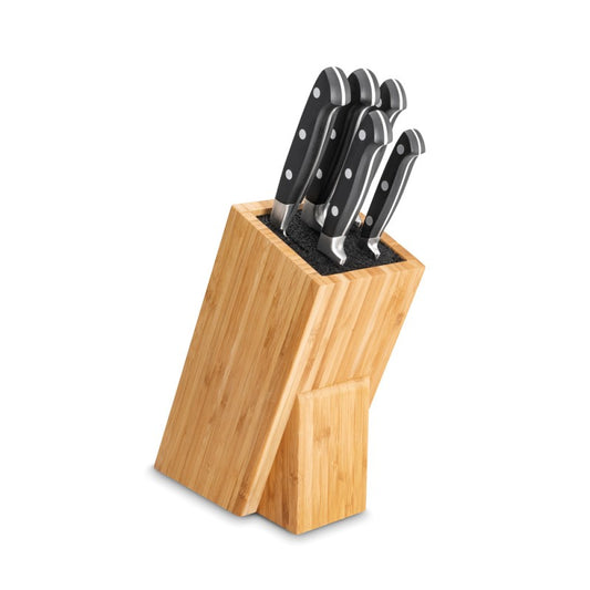 Bloc en bois de 5 couteaux forgé Georges noir - Tarrerias Bonjean