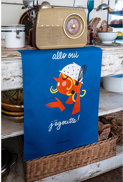 Torchon Illustré "Allo j'Egoutte"