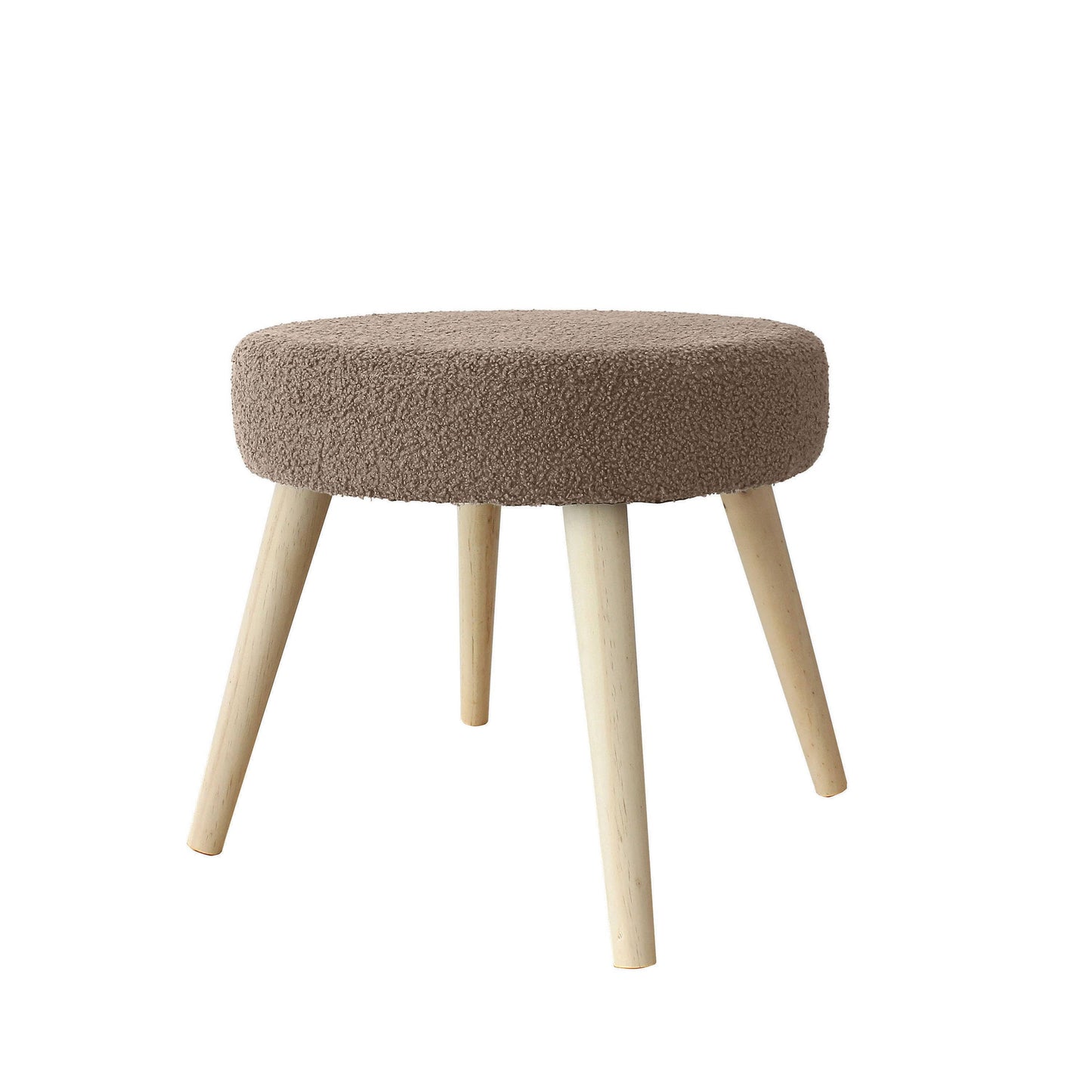 Tabouret Rond Scandinave, 45x40cm, Bois, Collection Lodge