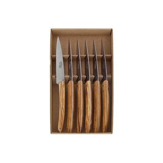 Coffret 6 couteaux de table Le Thiers BJB Campagne olivier