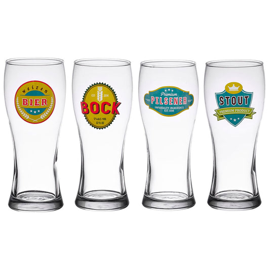 Coffret de 4 chopes de biere 50cl en verre