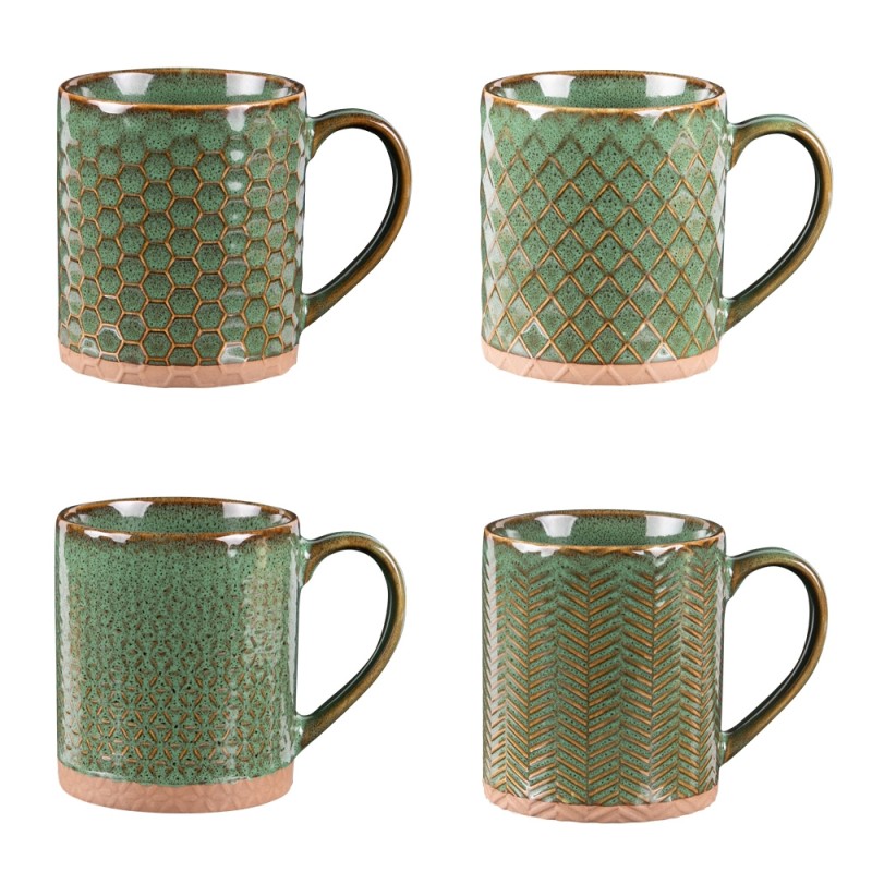 Coffret de 4 mugs Jaspe 35 cl - Table Passion