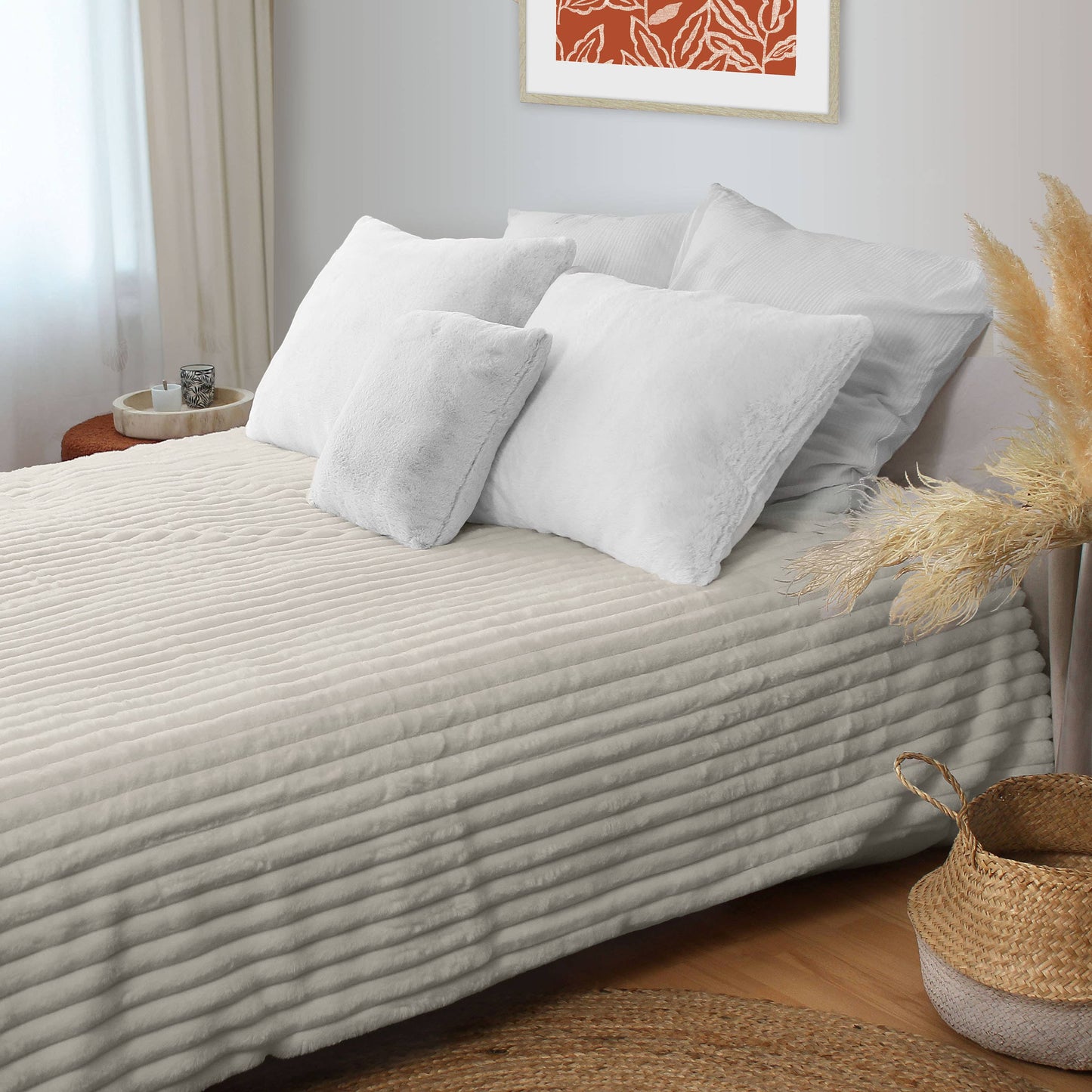 Couverture Fausse fourrure, doublure flanelle, 180x220cm