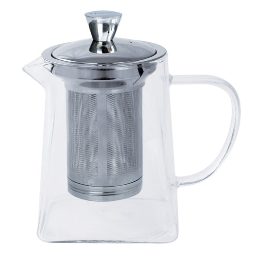 Theiere verre carree ROOIBOS avec filtre dévissable