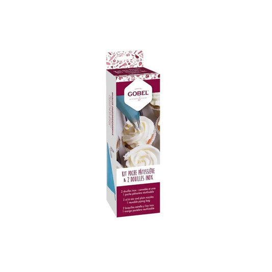 Kit poche pâtissière réutilisable + 2 douilles GOBEL