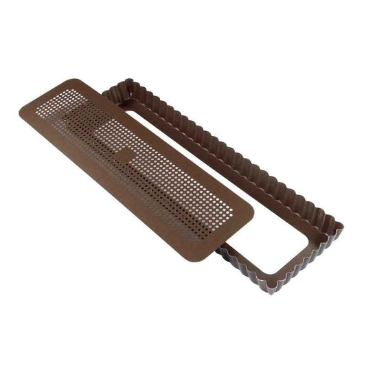Moule à tarte rectangulaire fond amovible perforé GOBEL